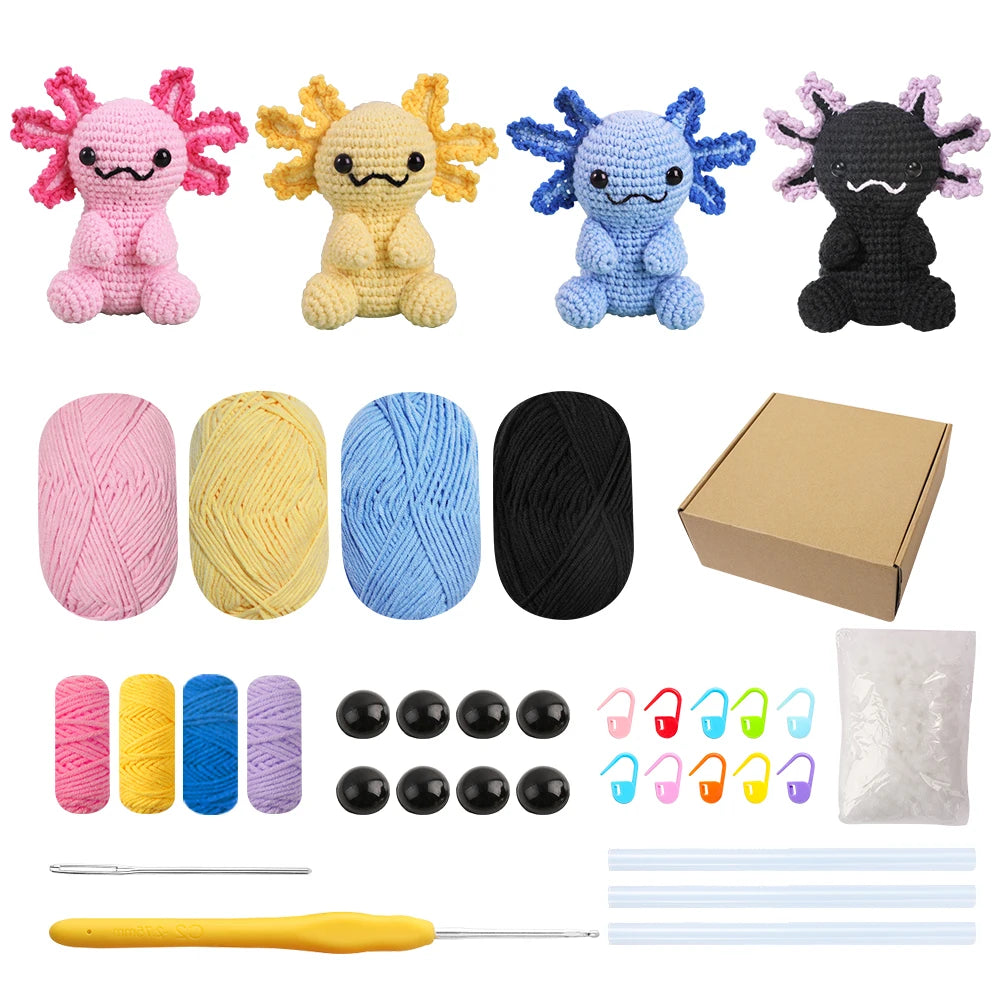1pcs/2pcs/4 pieces per set of crocheted salamander dolls (4 pieces in one set)