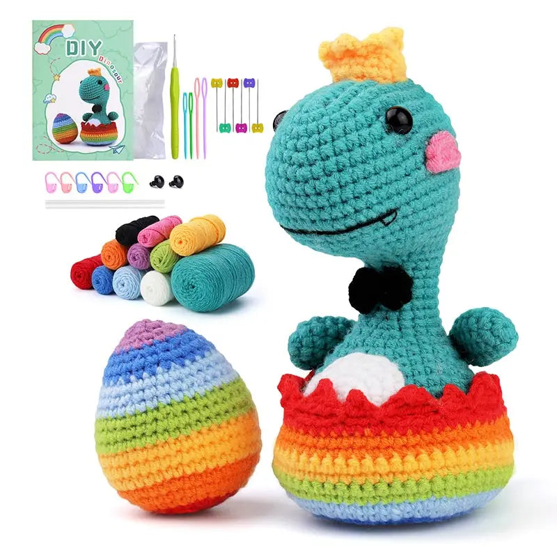 Fenrry Dinosaur Shape Doll Ornaments Hand Made Woven Crochet Diy set