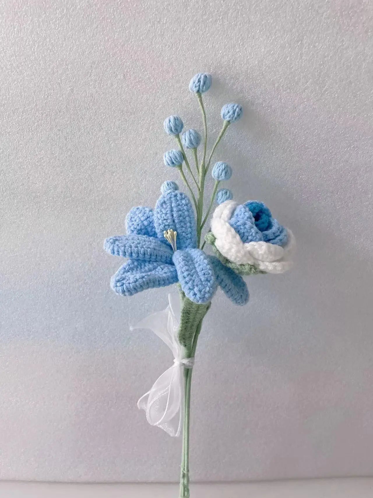 Hand-knitted Rose Crochet Flowers Artificial Flower Bouquet
