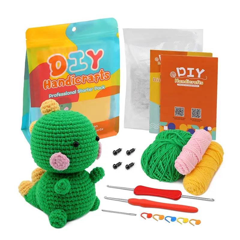 Fenrry Dinosaur Shape Doll Ornaments Hand Made Woven Crochet Diy set