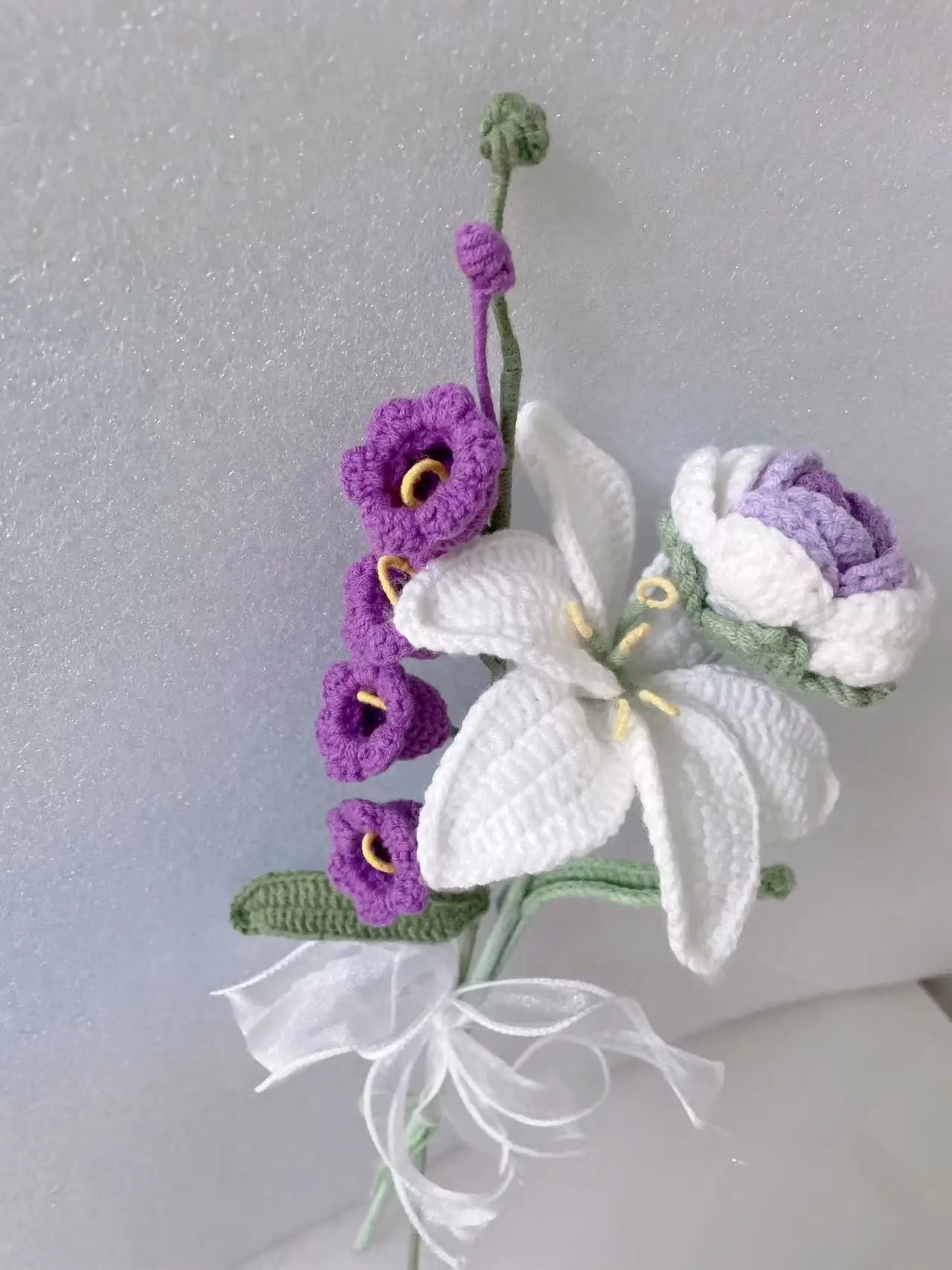 Hand-knitted Rose Crochet Flowers Artificial Flower Bouquet