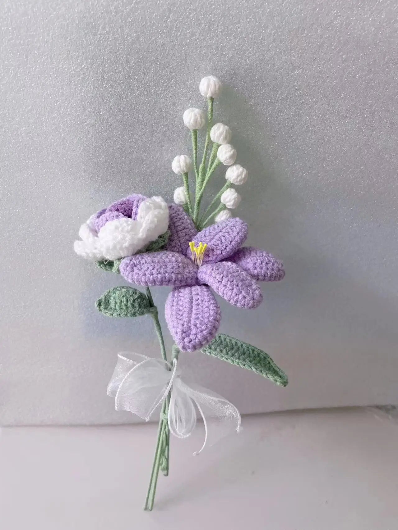 Hand-knitted Rose Crochet Flowers Artificial Flower Bouquet