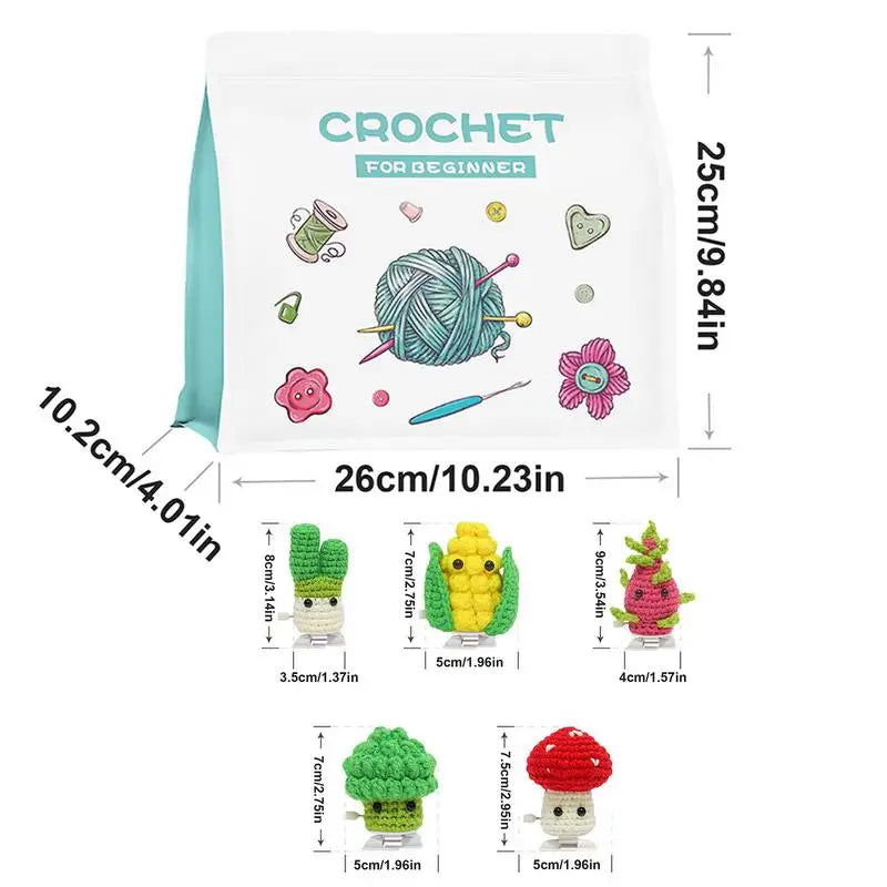 Crochet Kit for Beginners Cute Vegetable Plant Crochet Kit