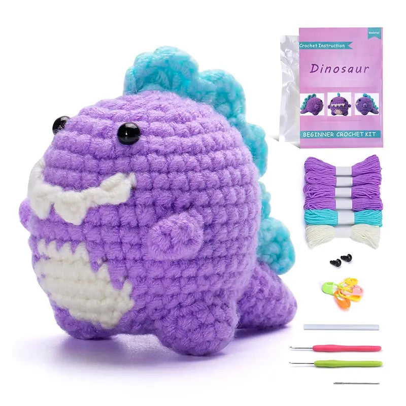 Fenrry Dinosaur Shape Doll Ornaments Hand Made Woven Crochet Diy set